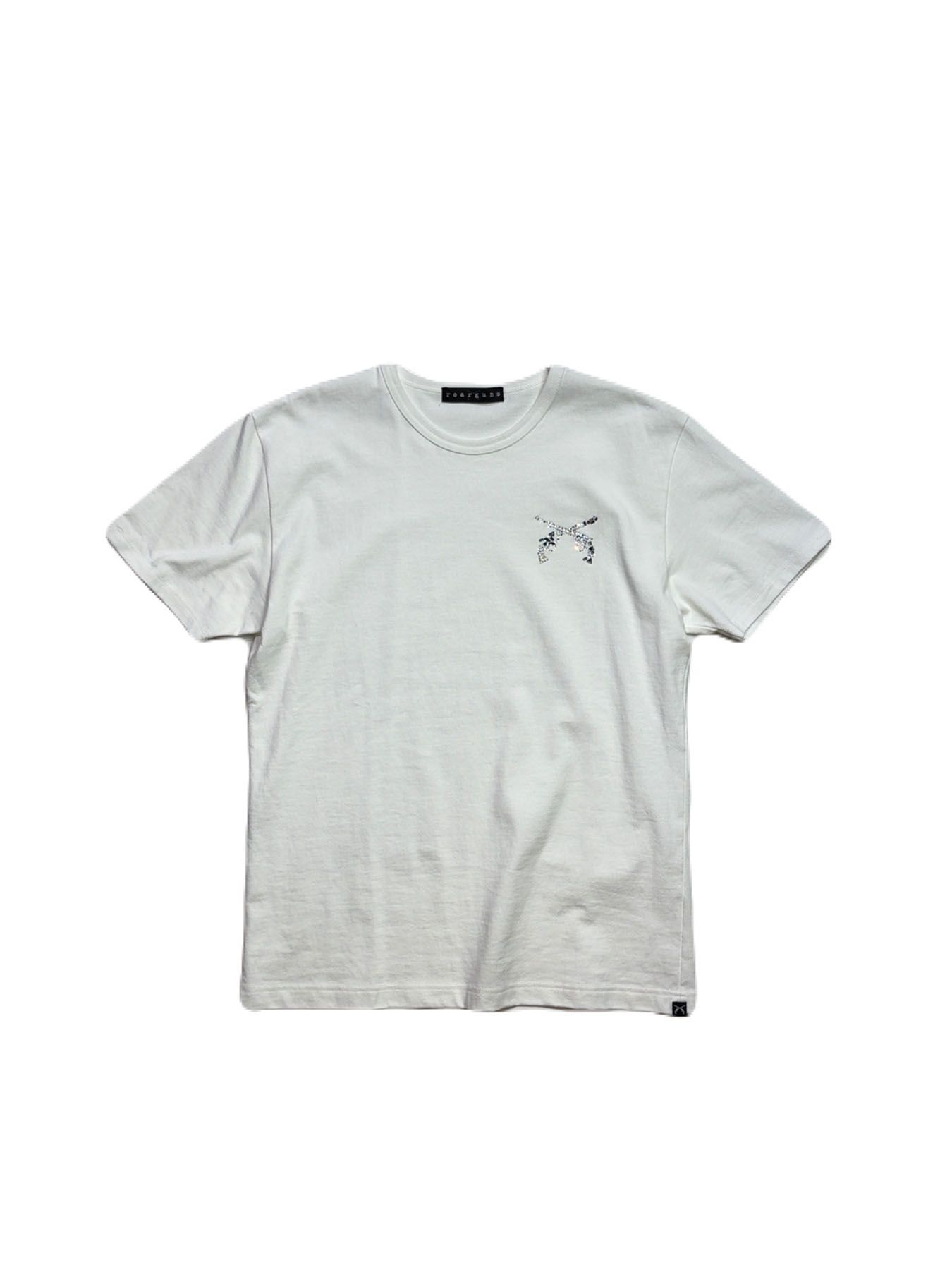 【予約品 3月9日(月) 18:00 締切】MOSAIC CROSSGUN T / クリスタル モザイク クロスガン Tシャツ / ホワイト