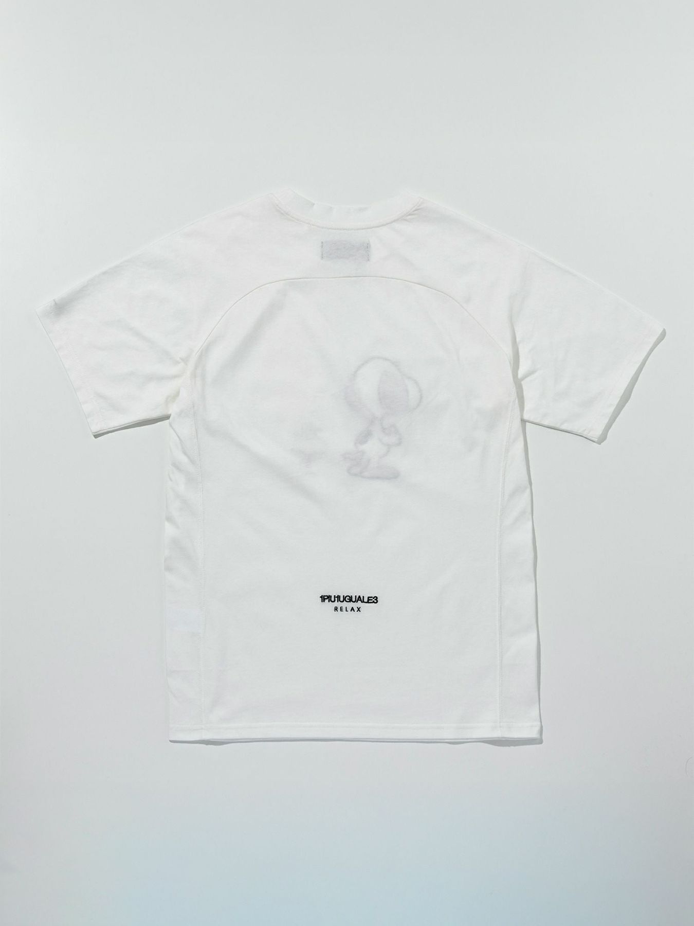 《スヌーピー コラボ》ラインストーン SNOOPY & WOODSTOCK 半袖Tシャツ / ホワイト【PEANUTS × 1PIU1UGUALE3 RELAX】