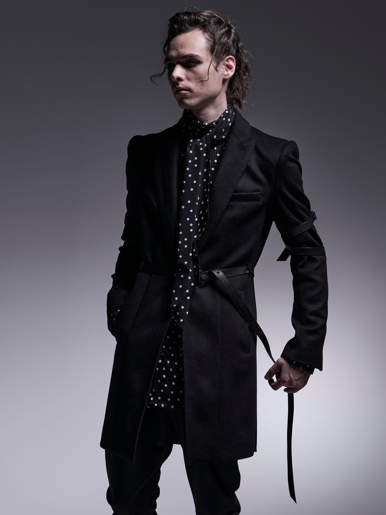 【予約品 7月13日(日) 締切】Stoal Shirt / ストールシャツ / 水玉ブラック