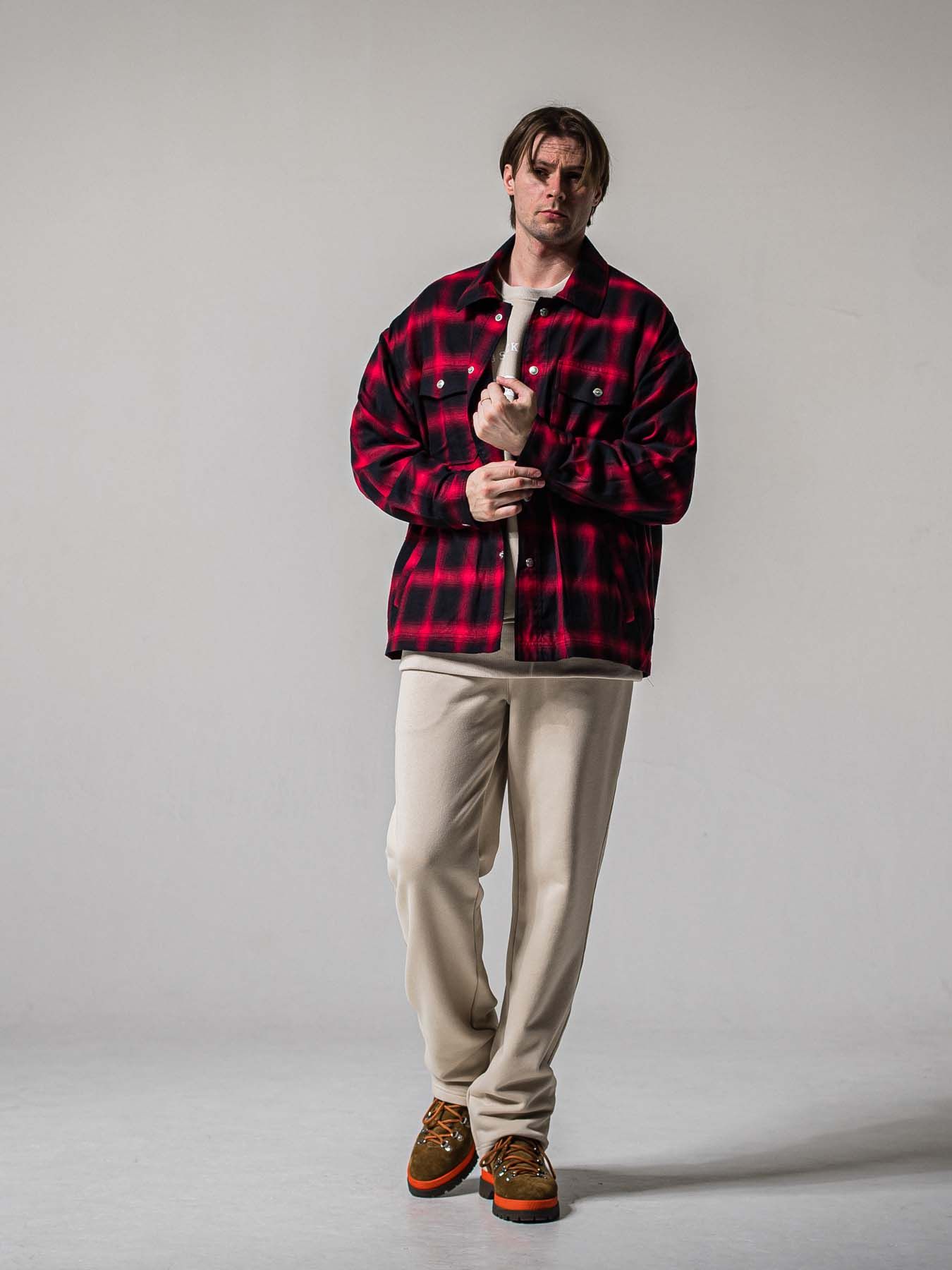 【予約品 11月16日(日) 締切】50s CHECK JK / オンブレチェック シャツジャケット / レッド