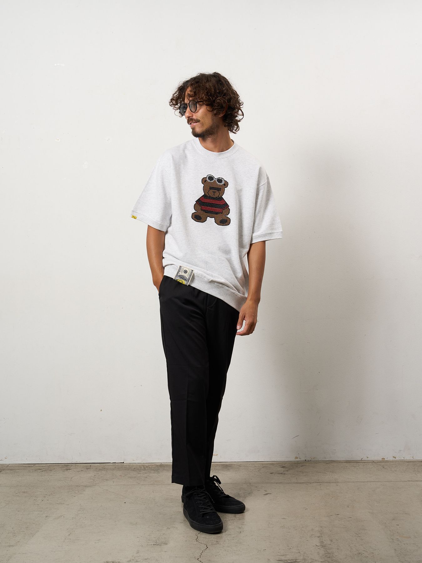【予約品 10月16日(木) 締切】8ozフレンチテリー カートベアシークイン SSシャツ / アッシュ