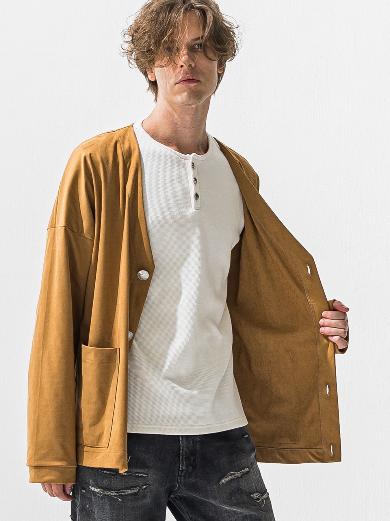 【予約品 9月6日(日) 締切】SUEDE CARDIGAN / スウェードカーディガン / ベージュ