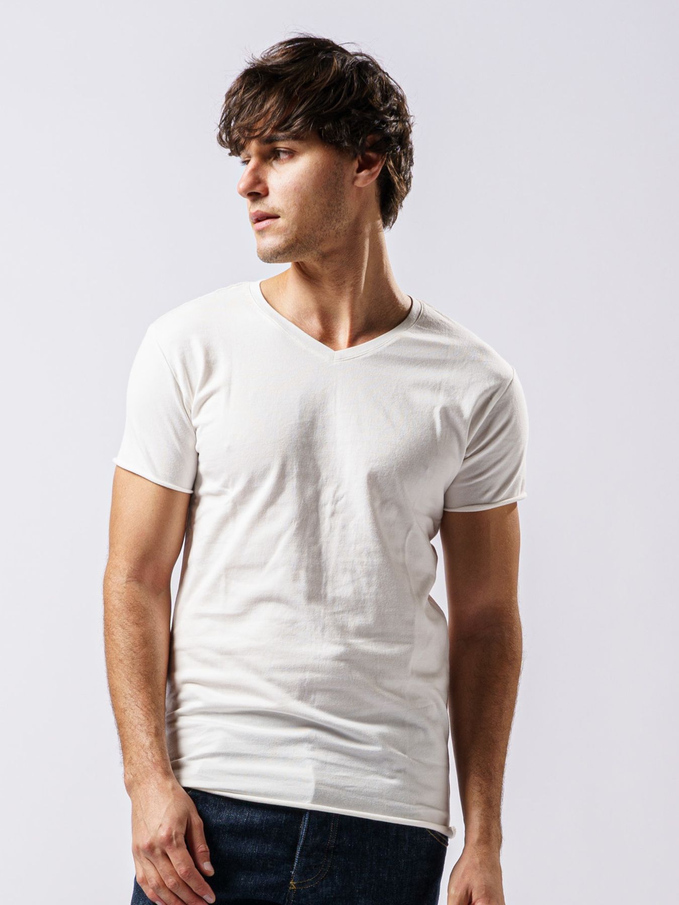 【予約品 1月25日(日) 締切】3 in pack-T S/S / 3インパック ショートスリーブ Tシャツ / ホワイト / クルーネック、Vネック、ディープVネック