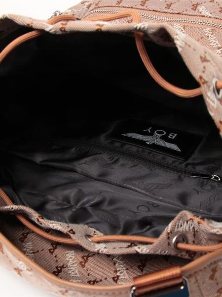 DOUBLE BUCKLE JACQUARD BACKPACK/ リュック / ブラウン