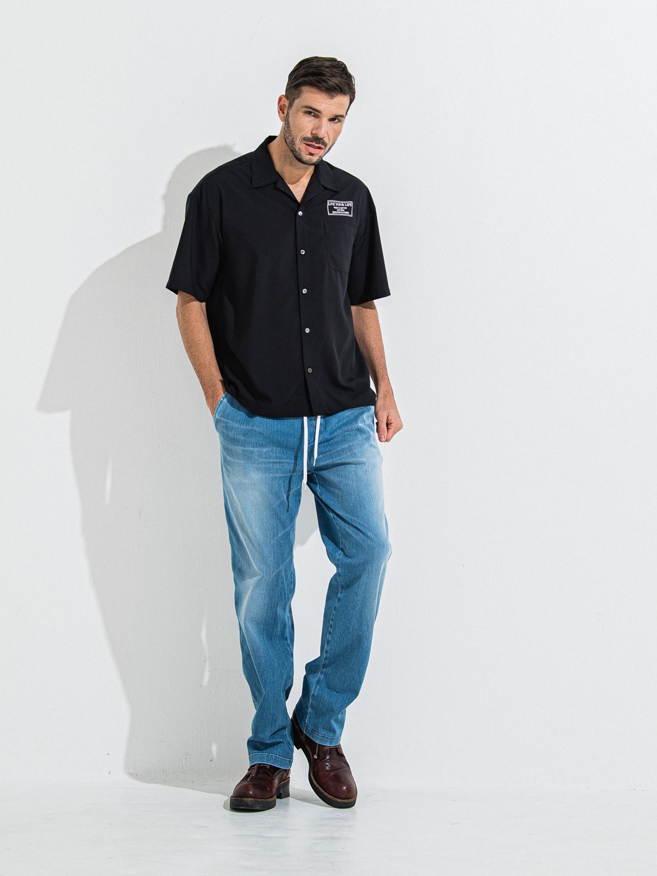 ZACK HALF SHIRT / ザックハーフスリーブシャツ / ブラックプリント