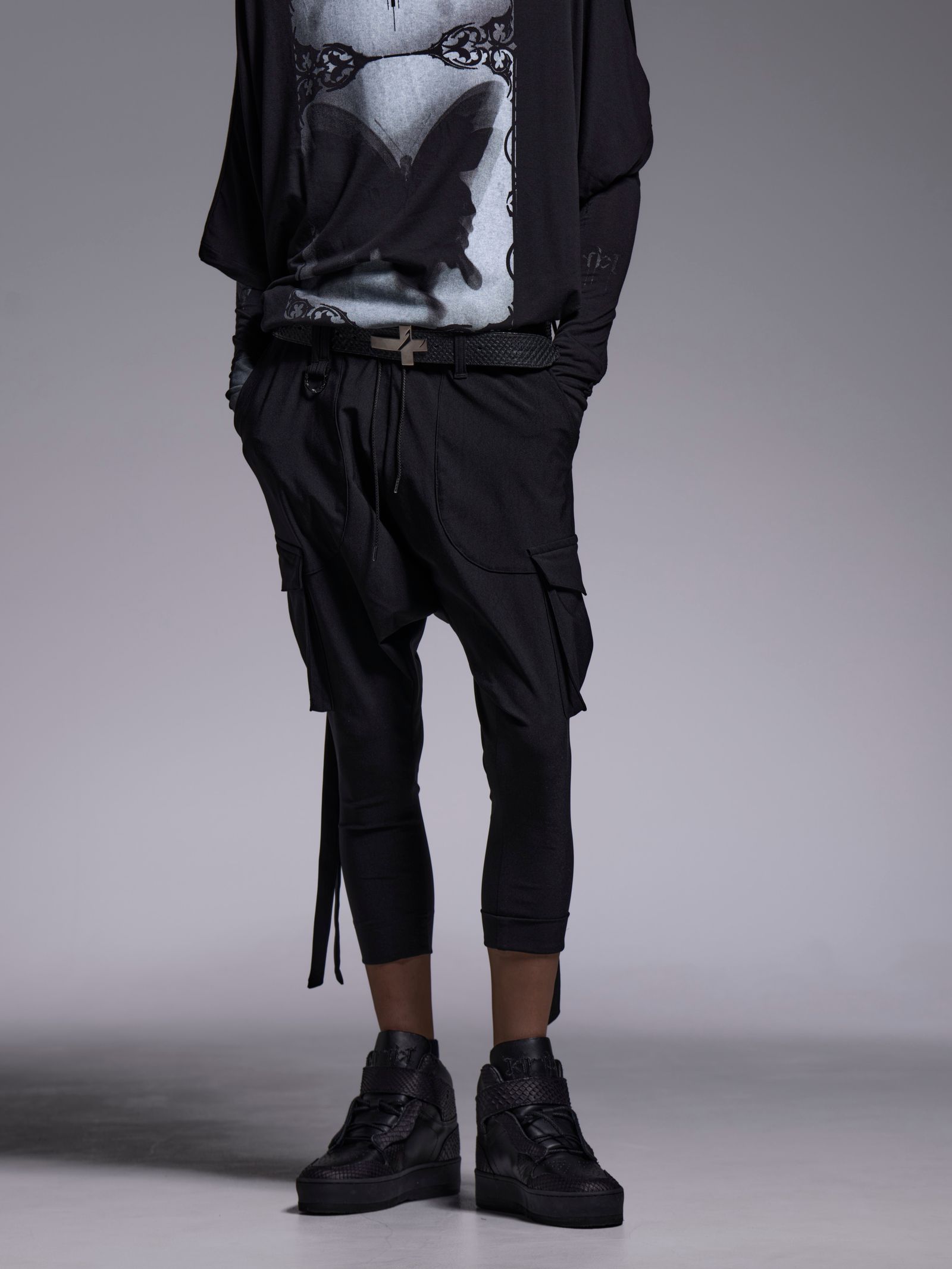 【予約品 1月4日(日) 締切】3/4 Sarrouel Pants / 七部丈 サルエルパンツ / ブラック