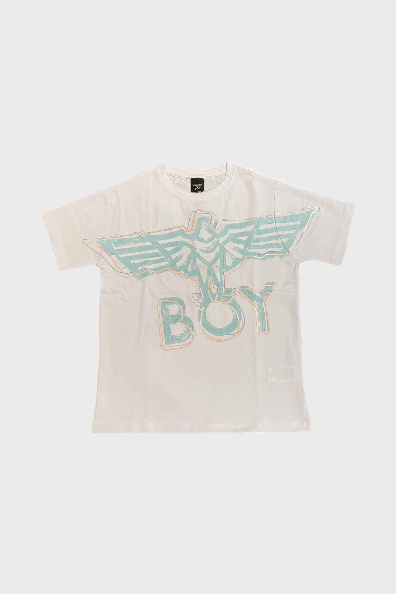 【Kids】 ブルーロゴプリントTシャツ / ホワイト  【BOY LONDON】