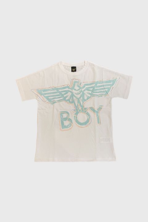 【Kids】 ブルーロゴプリントTシャツ / ホワイト  【BOY LONDON】