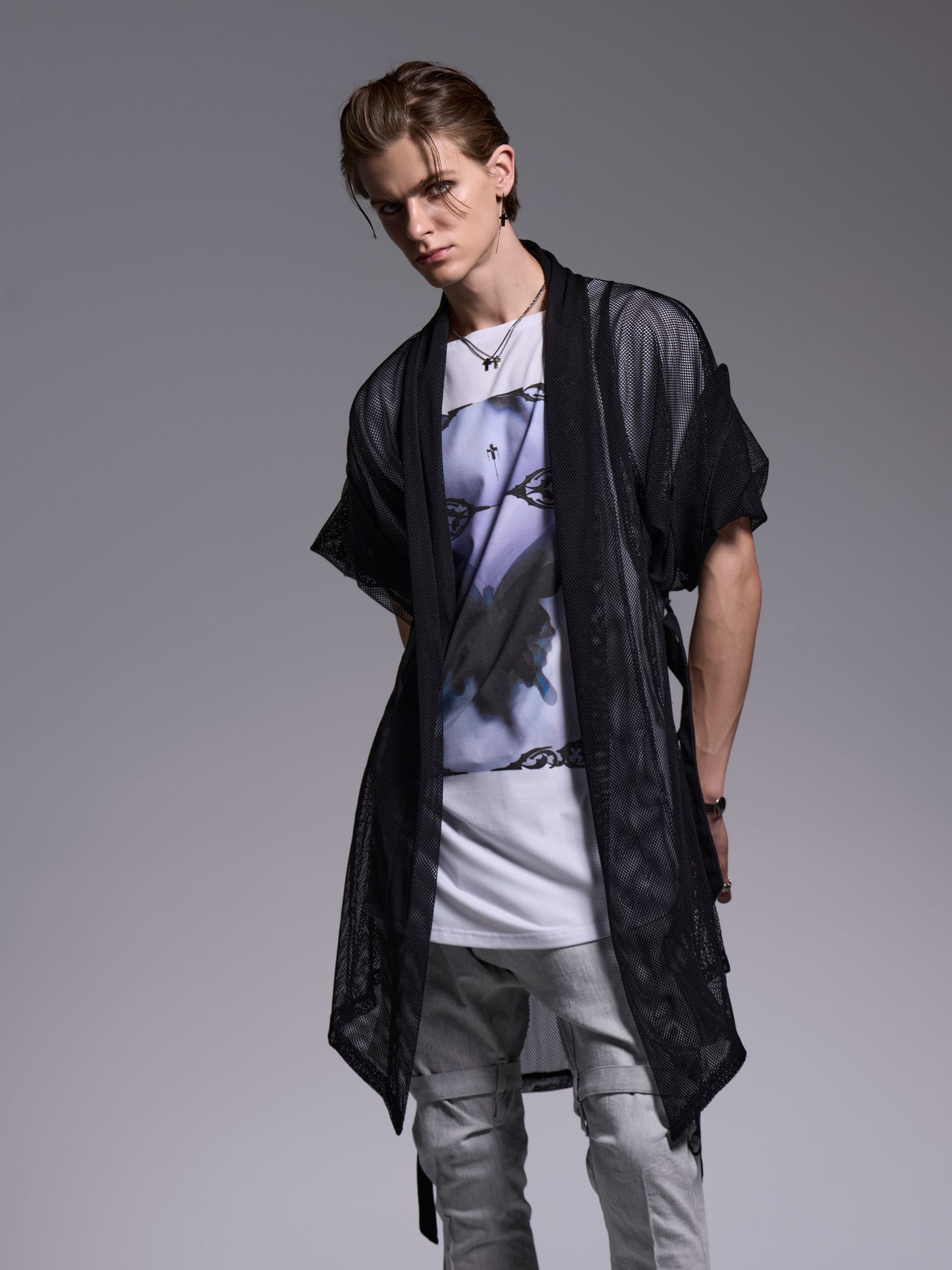 【予約品 1月4日(日) 締切】KIMONO Sleeve Cardigan / 着物スリーブ カーディガン / ブラック