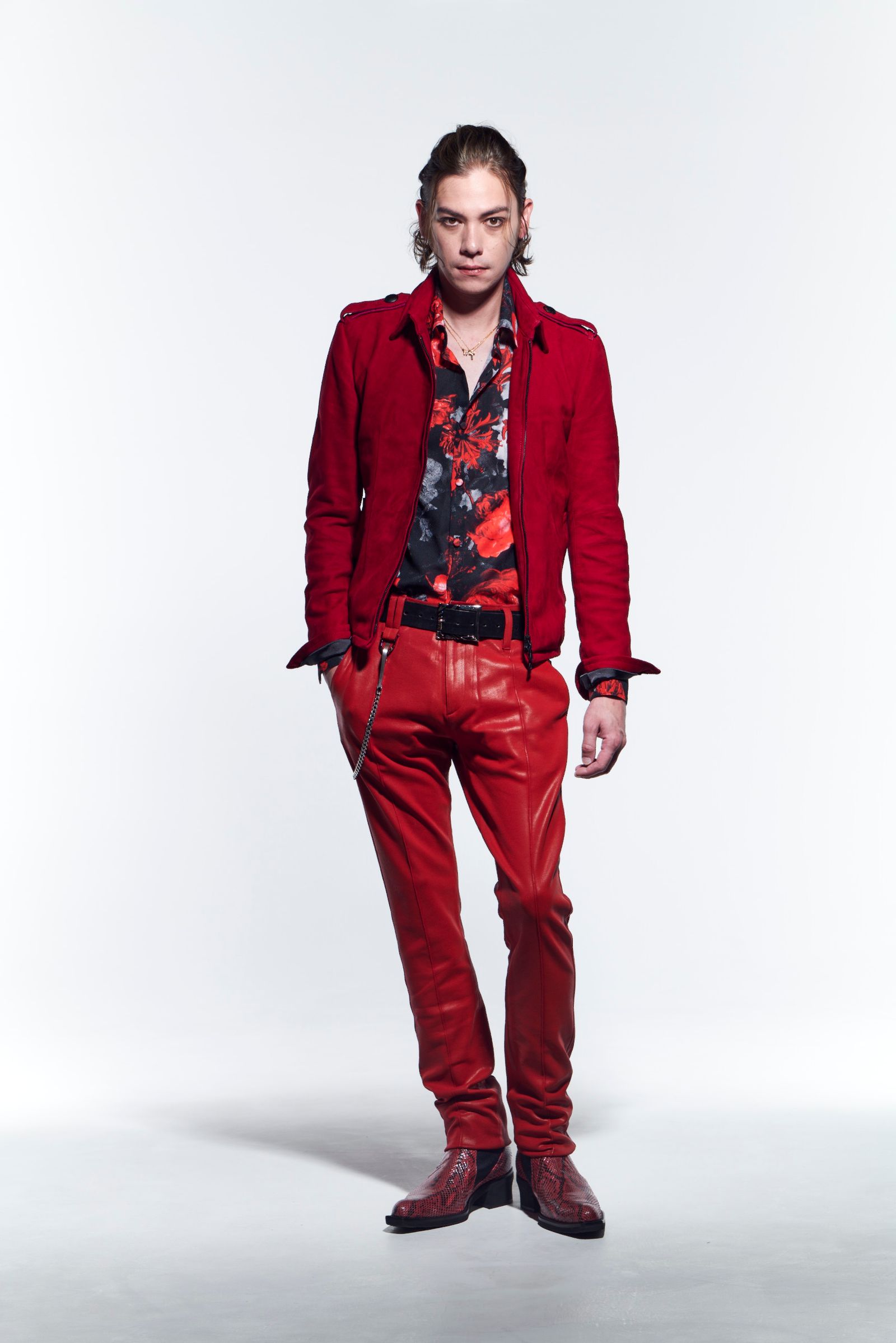 《予約品》 HighCollarShortBlouson ブルゾン CalfLeather / Red 【kiryuyrik】 1月入荷予定