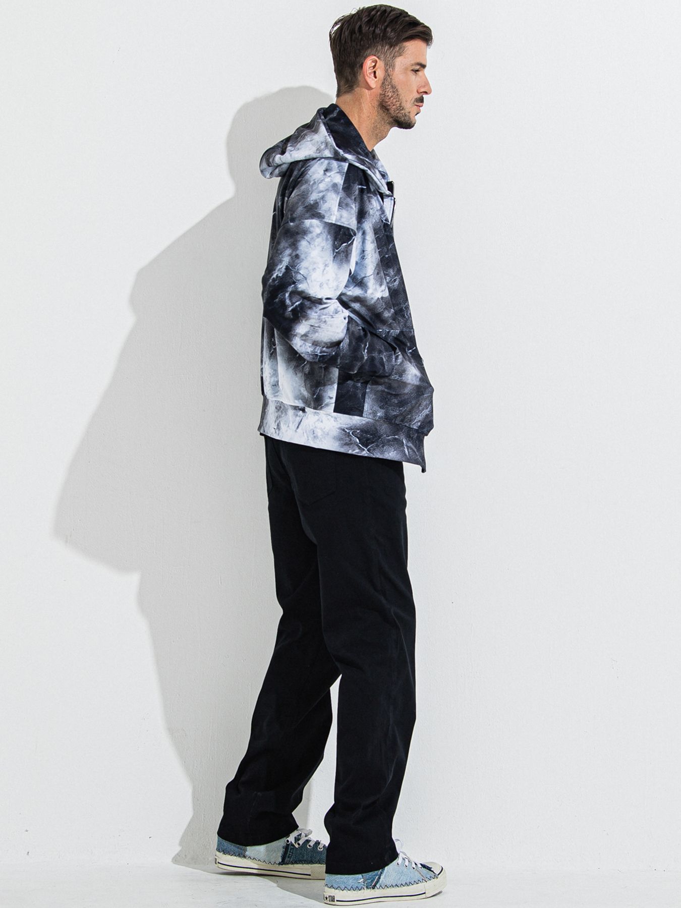 【予約品 】DENIM JERSEY WIDE PT / デニムジャージワイドパンツ / ブラック
