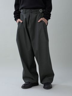 【予約品 5月27日(水) 締切】OVERTROUSERS / ワイドパンツ / 杢チャコール