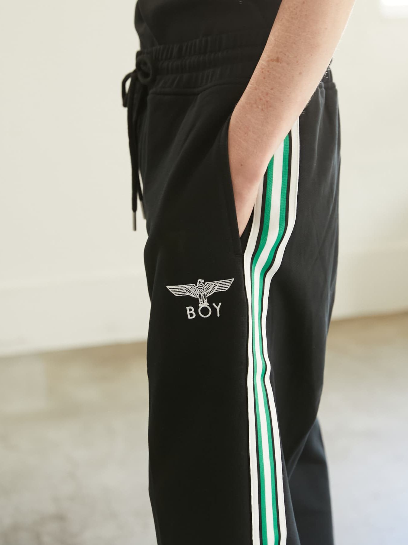 BOY RIB TRACK PANTS BLACK  / トラックパンツ / ブラック