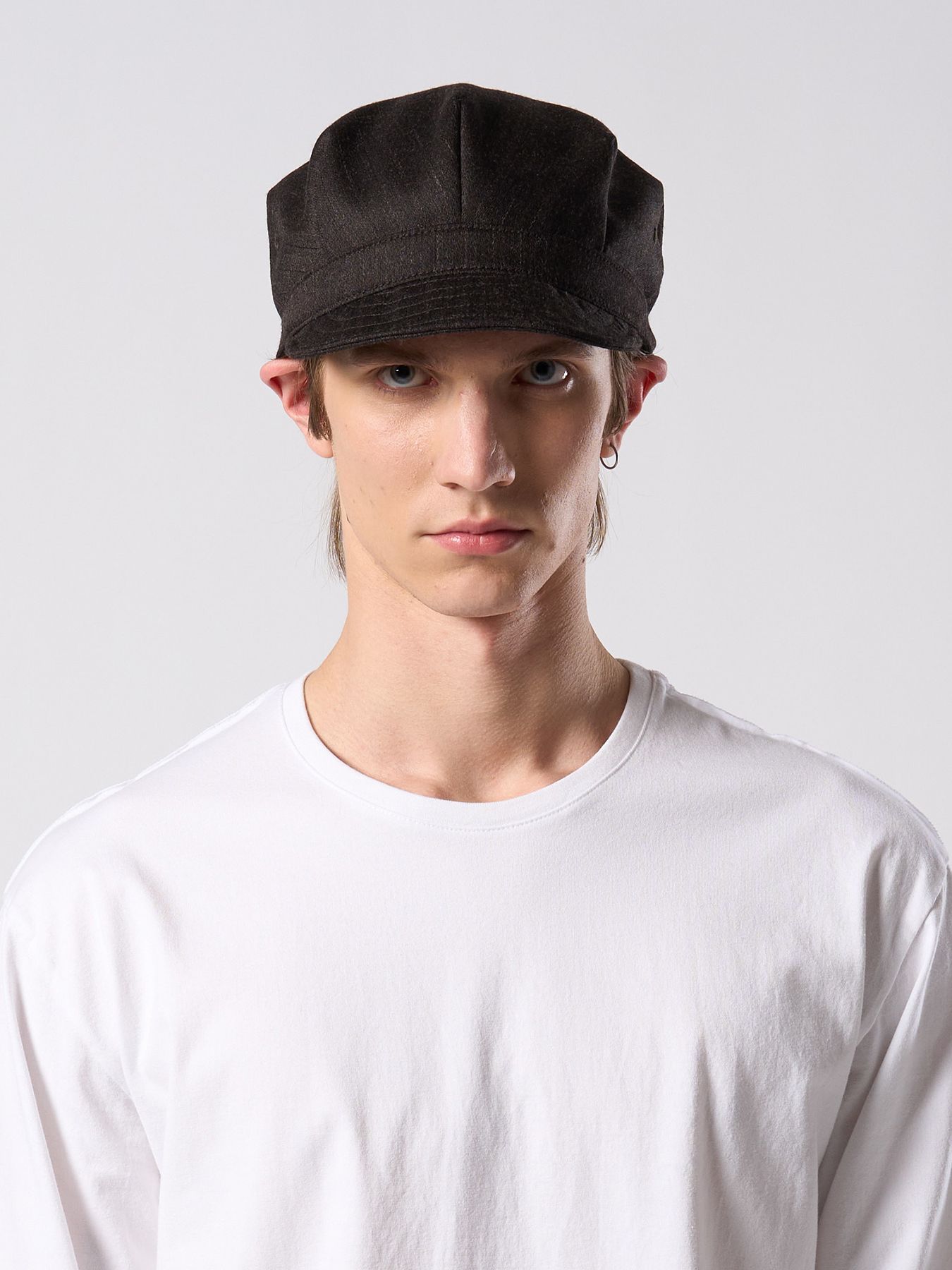 【予約品 4月19日(日) 18時締切】venetian stripe engineer cap / ヴェネツィアン ストライプ エンジニアキャップ / ダークブラウン