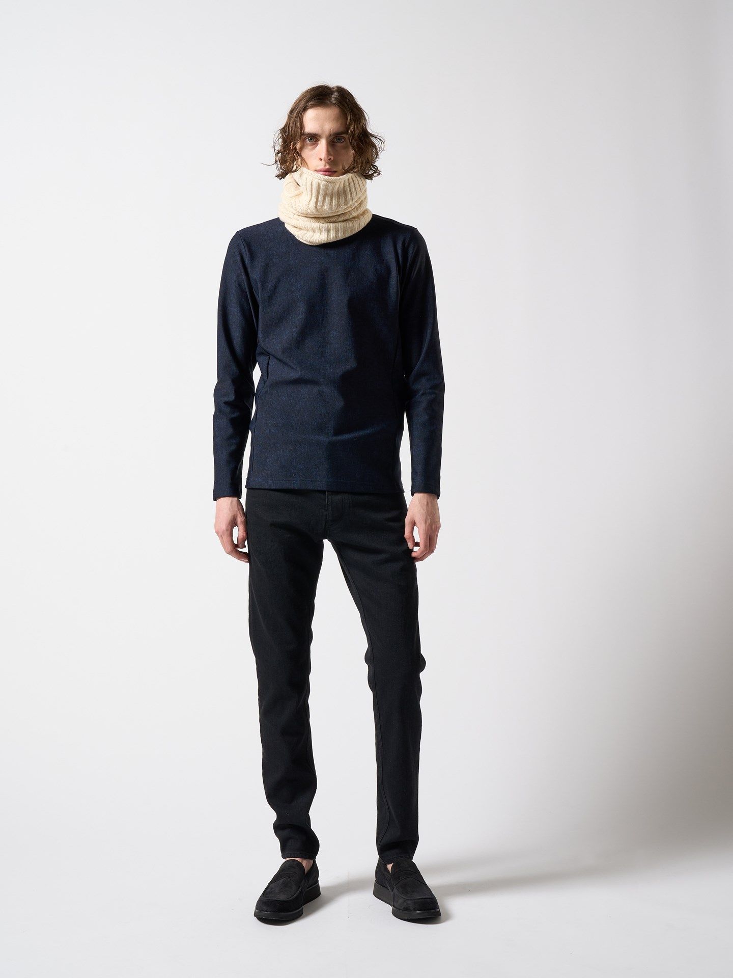 【予約品】 plating cable knit snood / スヌード / ホワイト