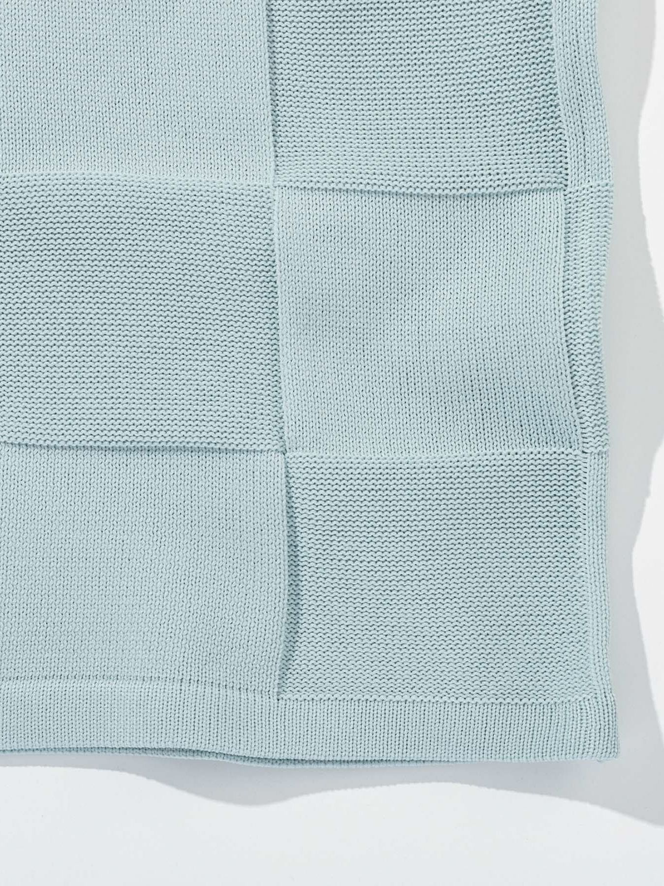 ブロックニット半袖Tシャツ / ホワイト