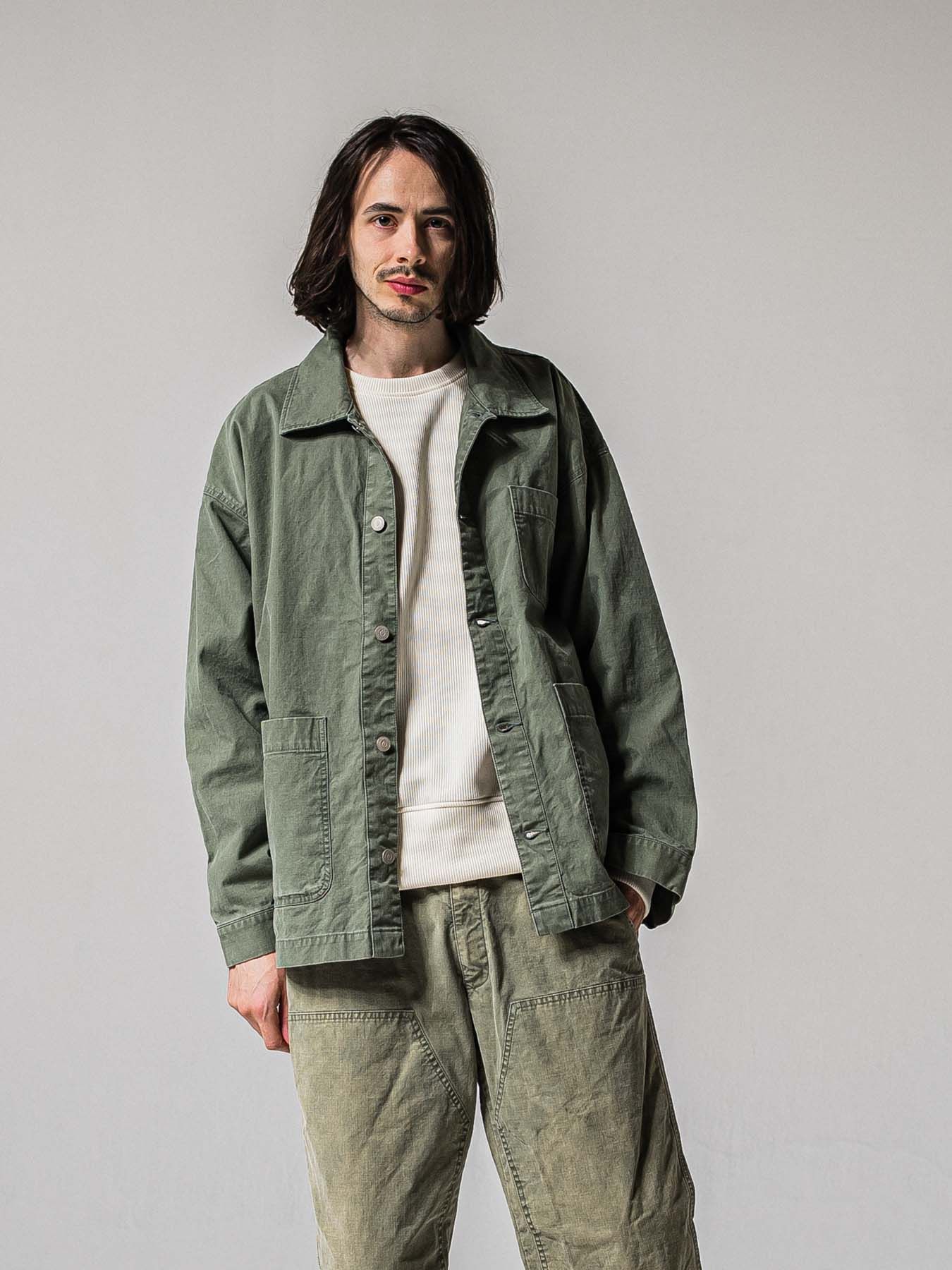 【予約品 11月16日(日) 締切】RC COVER ALL / ミリタリーキャンバス カーバーオールジャケット / ダークカーキ