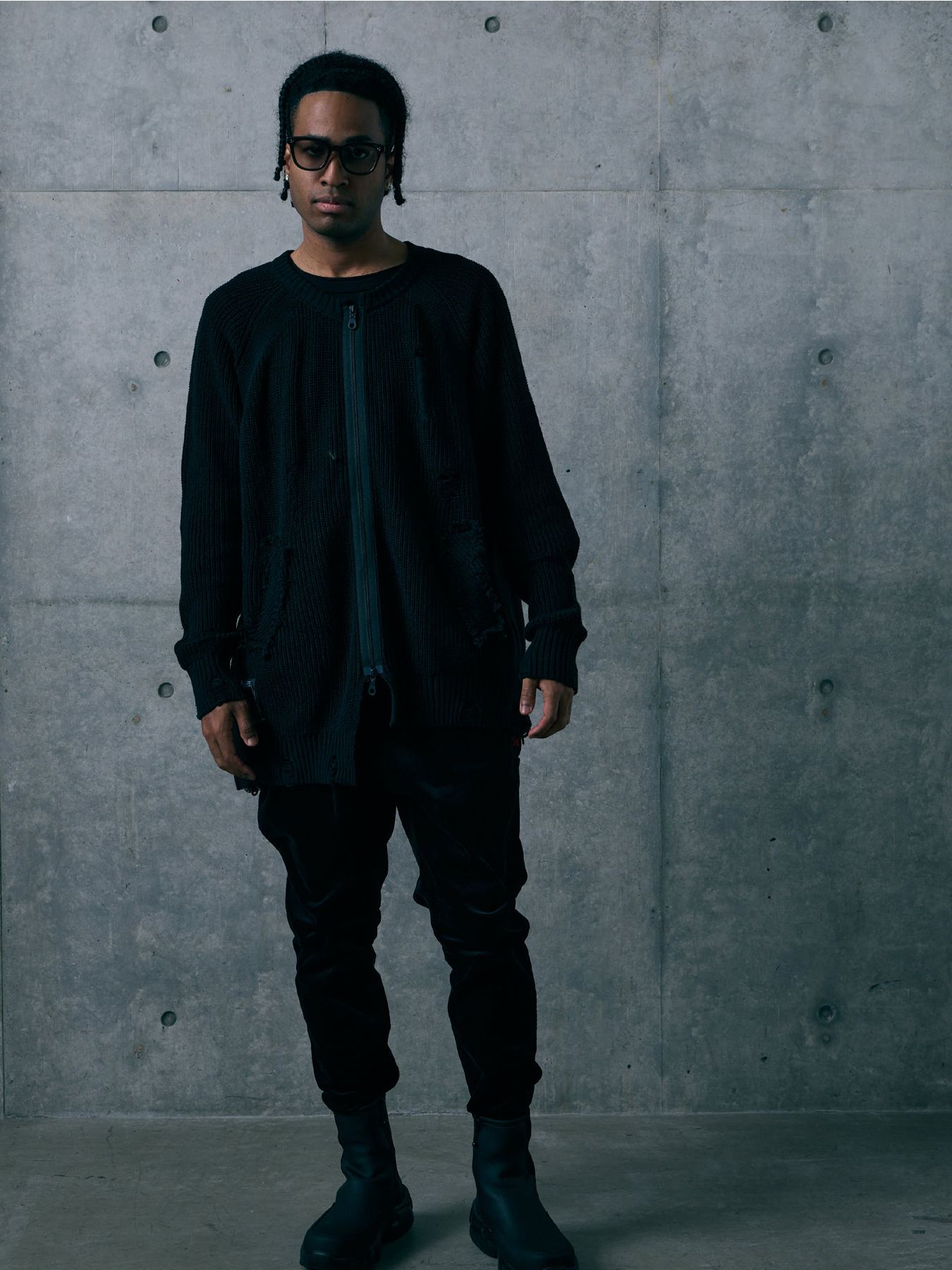 VICIOUS CARDIGAN / ミドル丈カーディガン / BLACK