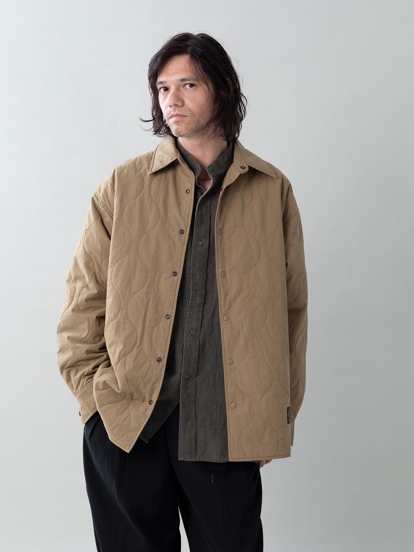 【予約品 5月6日(水) 締切】FLIPPADDING-SHIRTS / リバーシブルシャツ / オリーブ×オリーブ