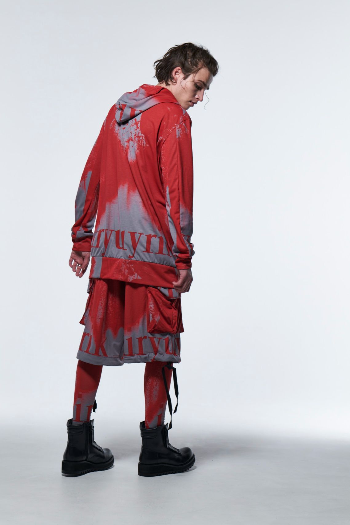 《予約品》 ZippLooseHoodie / レッド＆グレー 【kiryuyrik】 2023年2月以降入荷予定