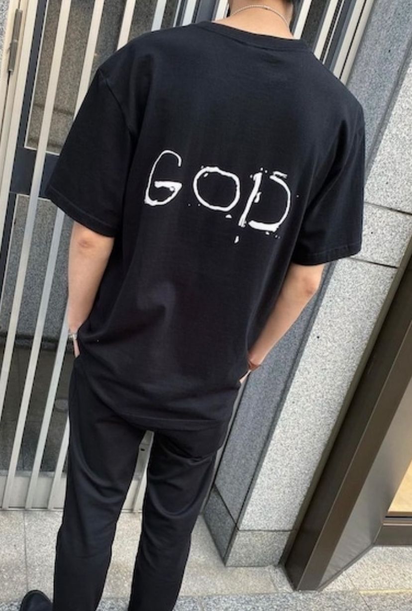 GODSIZE ローズクロス フロントバックプリントTシャツ