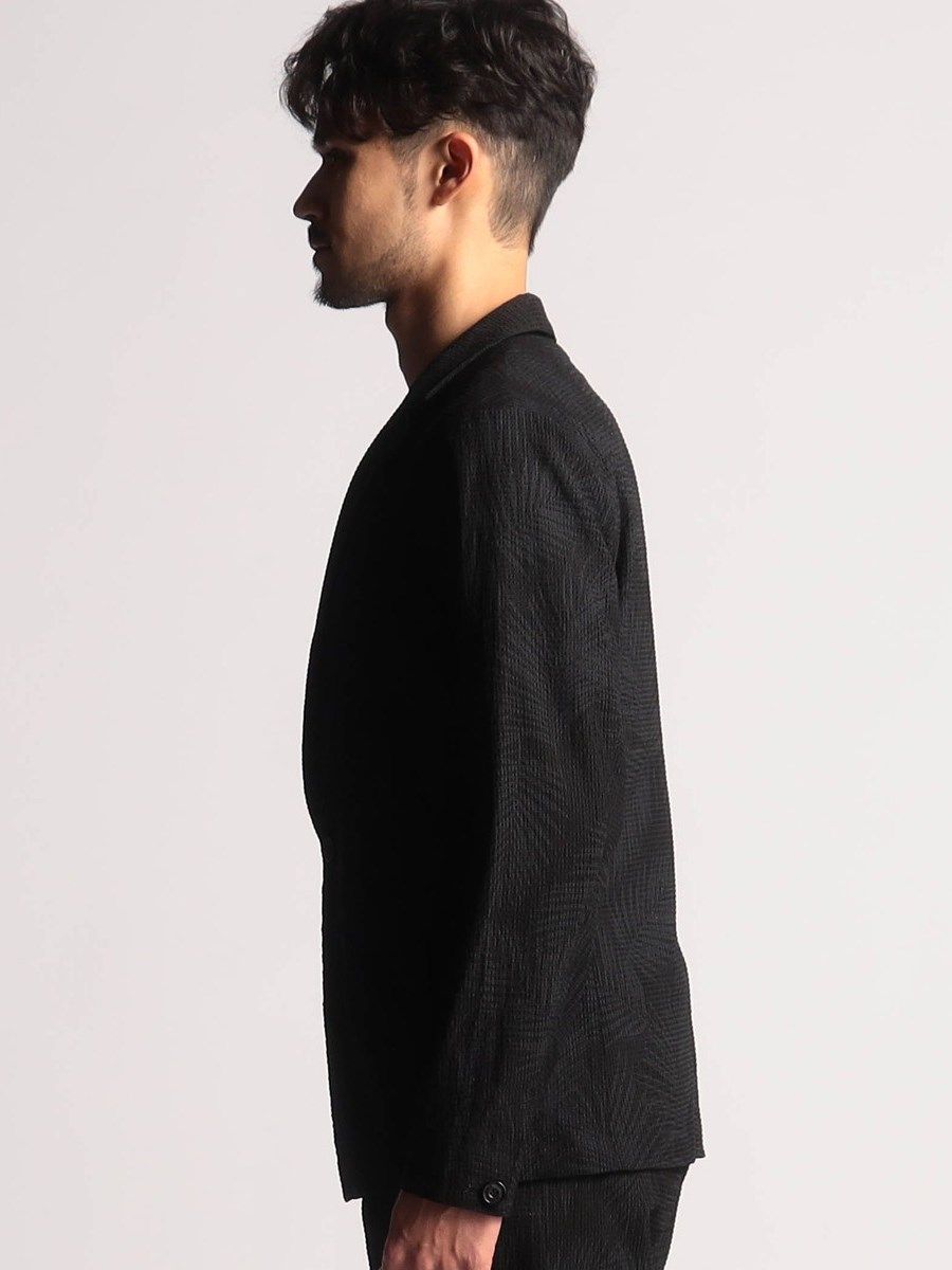 NICOLE - 3Dメッシュナローラペル デザインジャケット / ブラック 