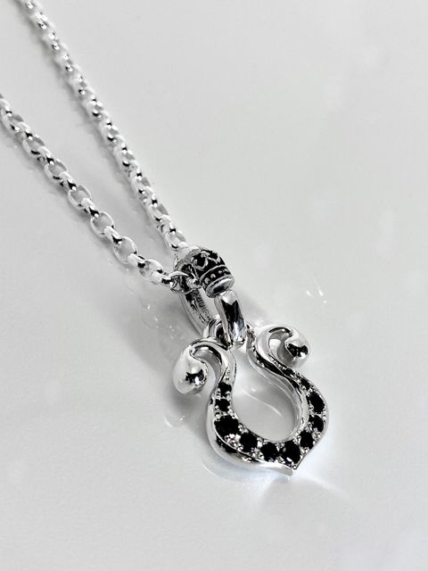 《受注生産》 RHYTHMIC HORSESHOE with BLACK DIAMOND NECKLACE / リズミックホースシュー・ブラックダイヤモンドネックレス / 注文から2~3週間後入荷予定