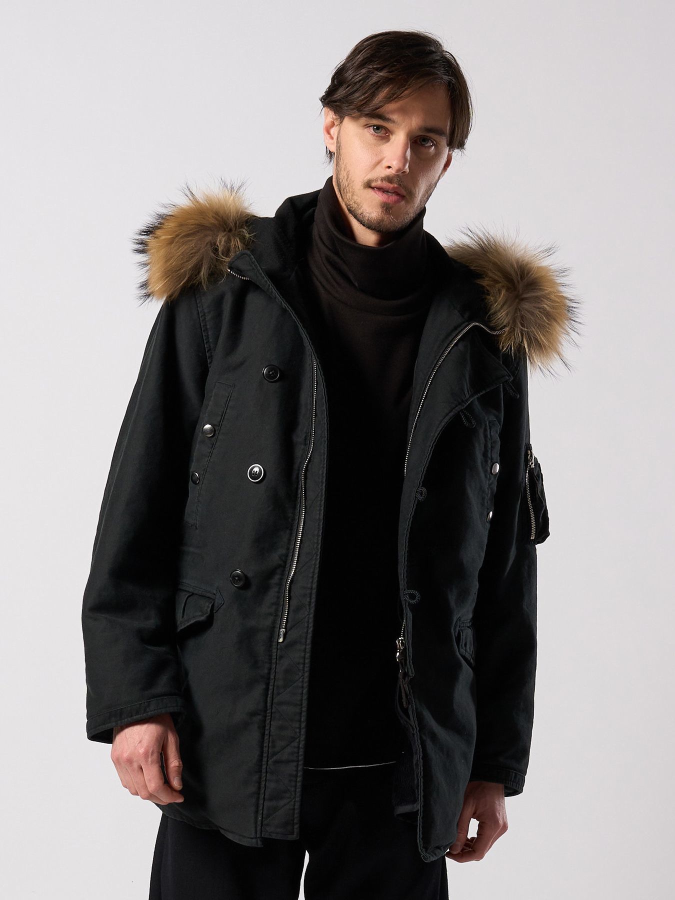 【予約品 4月19日(日) 18時締切】heavy moleskin N-3B/ ヘビーモールスキン N3B / ブラック