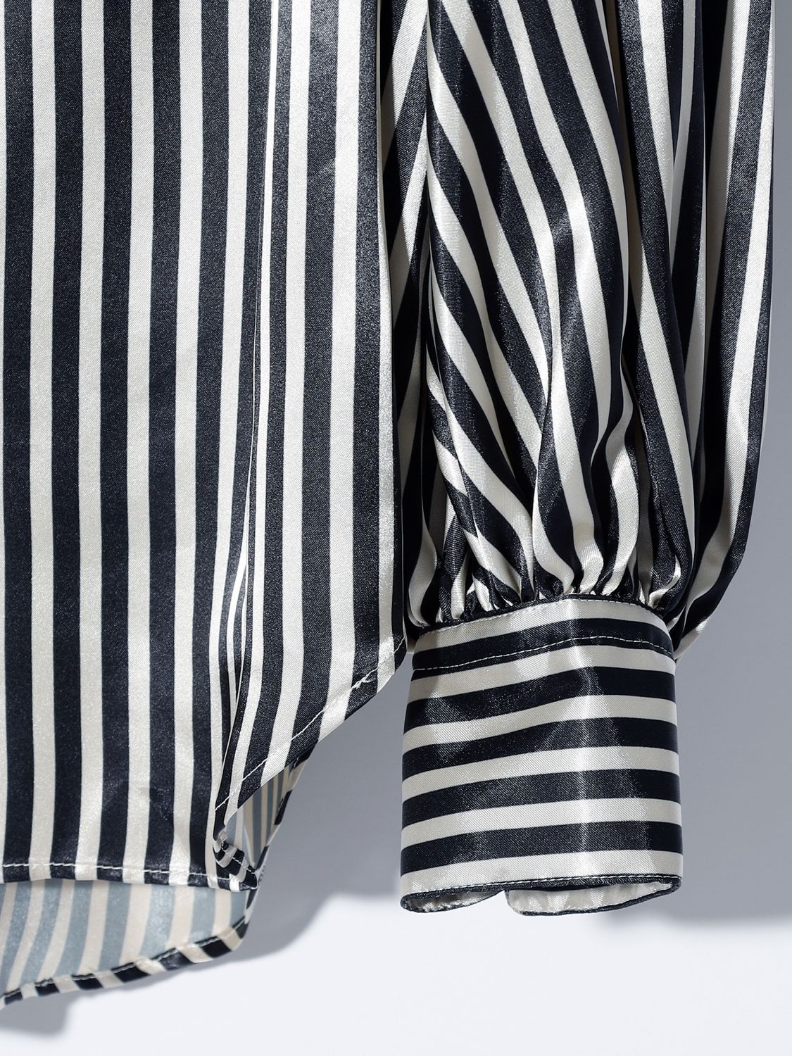 【予約完売】 BISHOP SLEEVE STRIPED PIRATE SHIRT / ストライプシャツ / ブラック