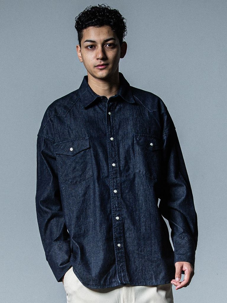 《予約品》 JAMES OVER DUNGAREE SHIRT  / オーバーウエスタンシャツ / インディゴワンウォッシュ