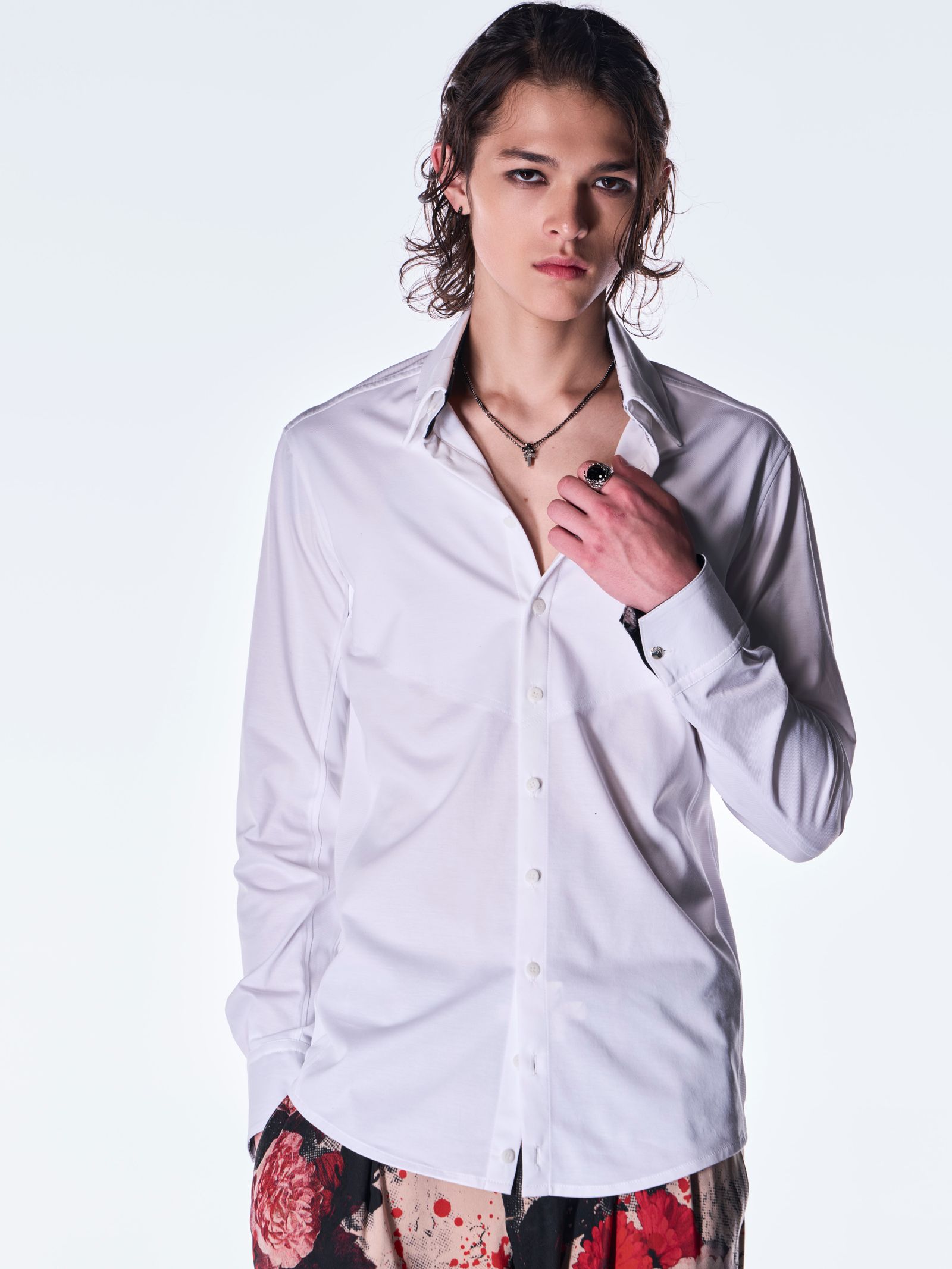 【予約品 6月29日(月) 締切】Fancy Twill Cuffs Button Shirt / カフスボタンシャツ / ホワイト