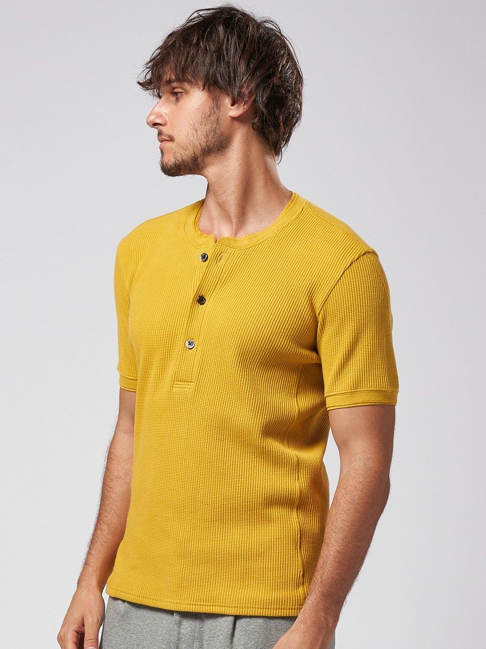 《予約品》 waffle henley / Tシャツ / イエロー