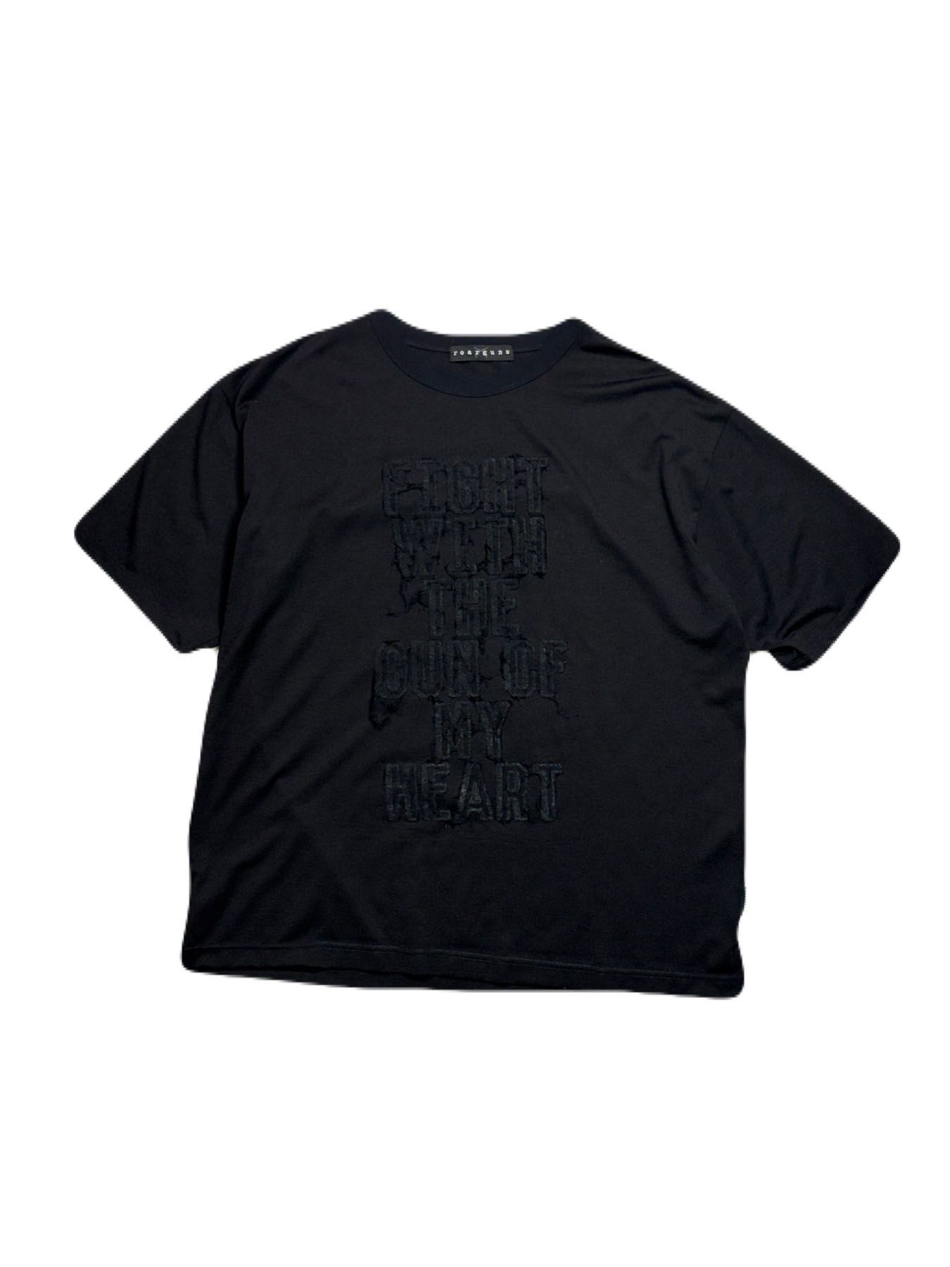 【予約品 3月9日(月) 18:00 締切】WO/JER S/TEE GAUZE / ウールジャージ ガーゼプリント Tシャツ / ブラック