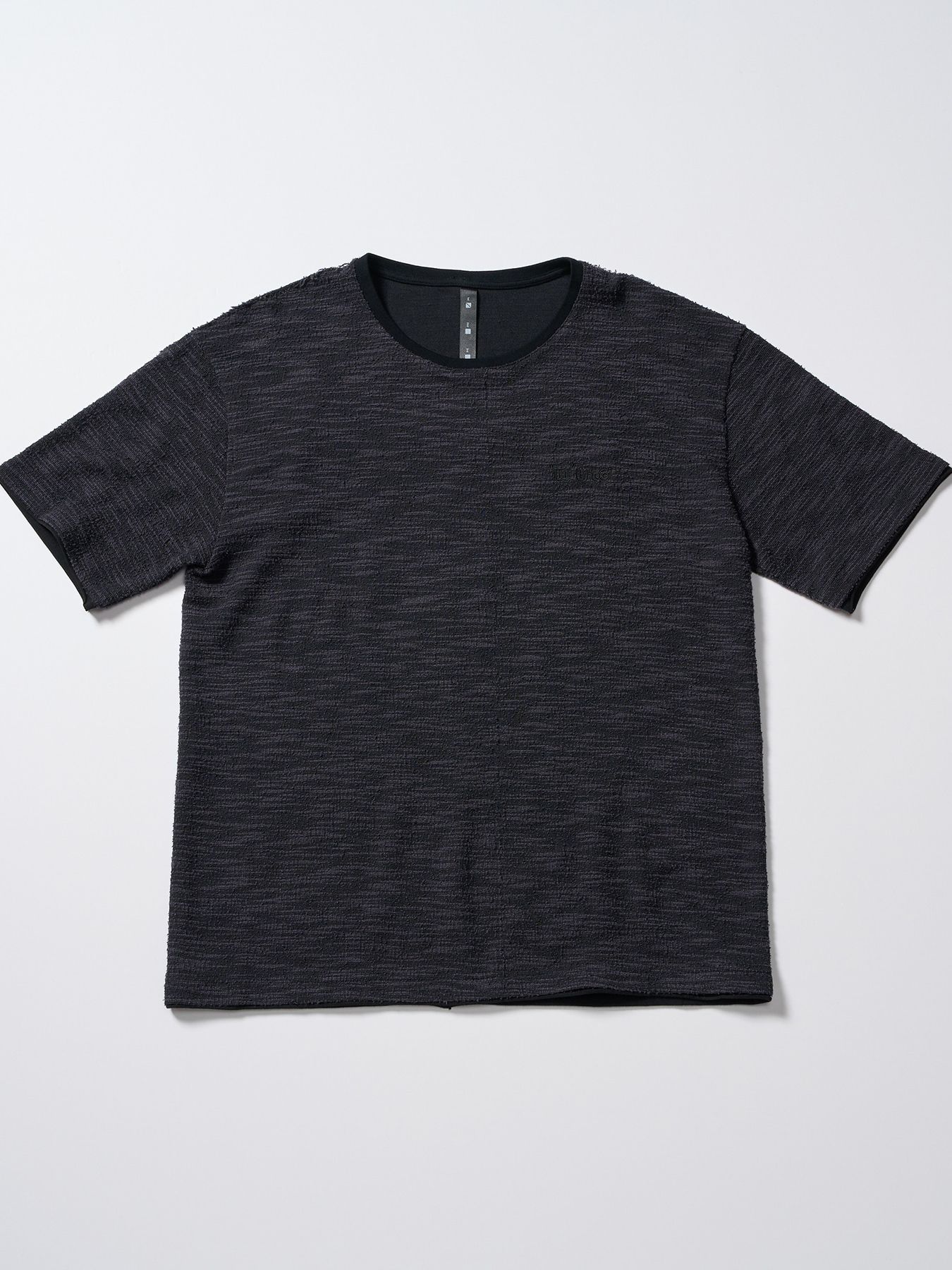 【予約品 1月25日(日) 締切】muta × wjk collection：knit jacquard relax S/S / ニットジャガード リラックスショートスリーブ / ブラック