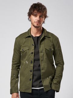 wjk - 《予約品》 paint army utility / ミリタリーシャツ / カーキ 