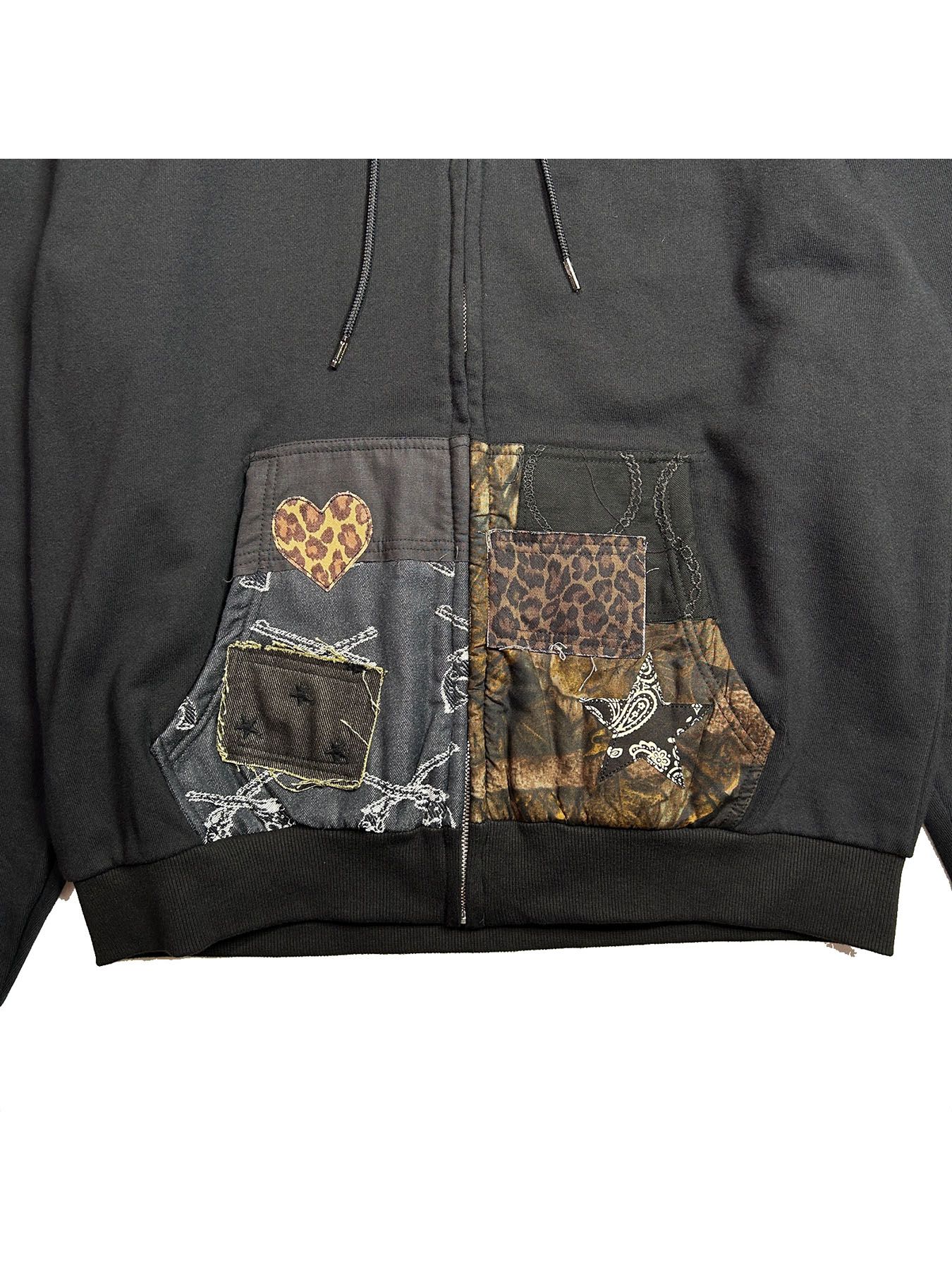 【予約品 8月10日(日) 締切 】PATCH WORK HOODIE / パッチワーク フーディー / ブラック