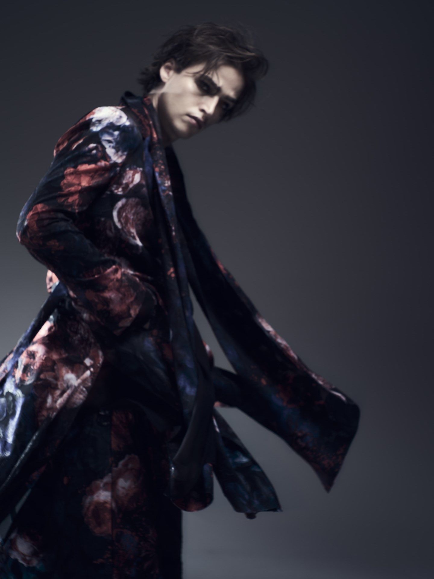 《予約品》 SplashFloraFlareJacket / 花柄スプラッシュフレアジャケット / ネイビー＆レッド