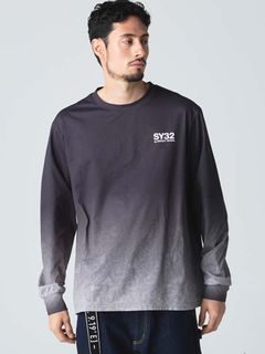 HEART GRADATION L/S TEE / ハートグラデーション ロングスリーブTシャツ / ブラック【SY32 by SWEET YEARS】