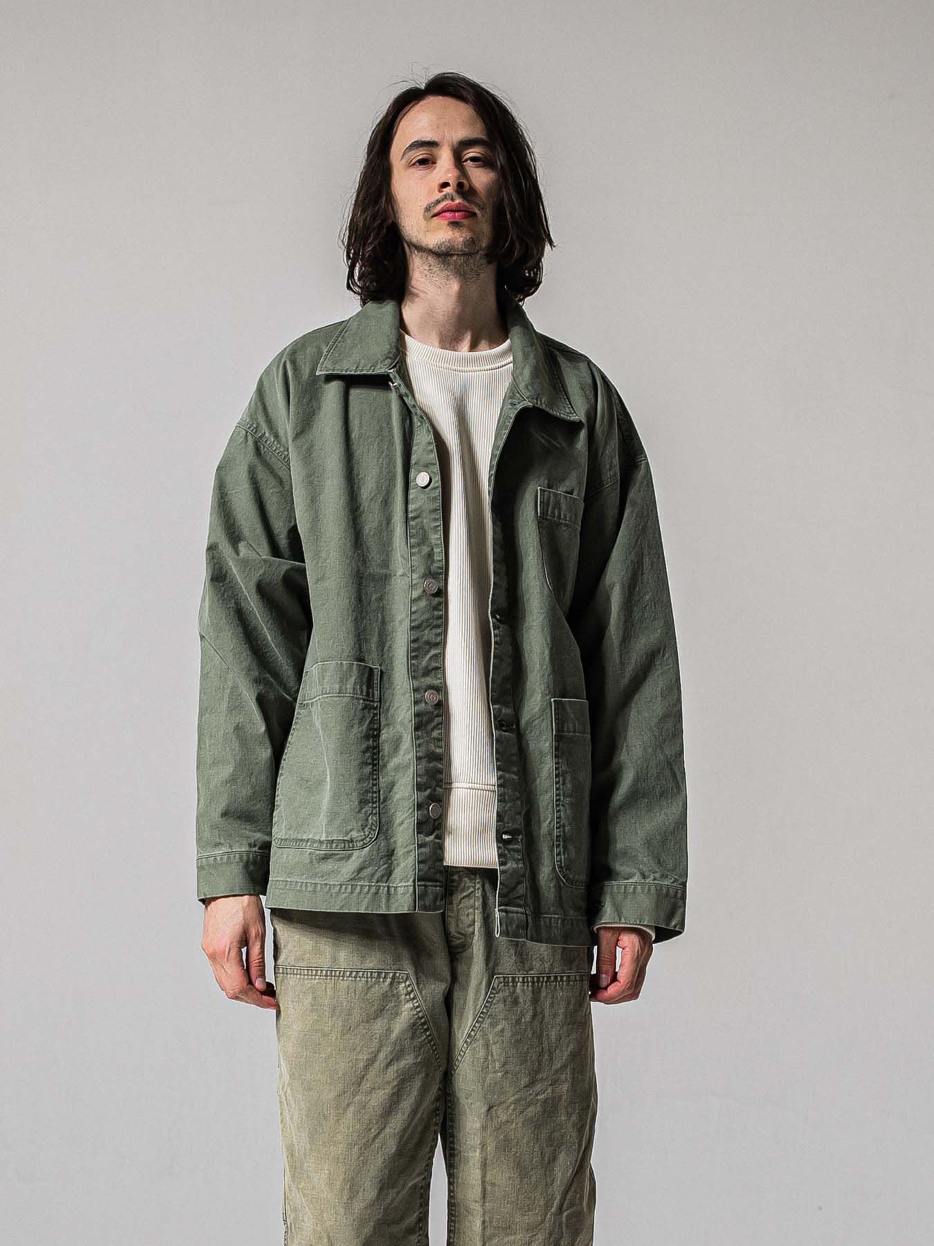 【予約品 11月16日(日) 締切】RC COVER ALL / ミリタリーキャンバス カーバーオールジャケット / ダークカーキ