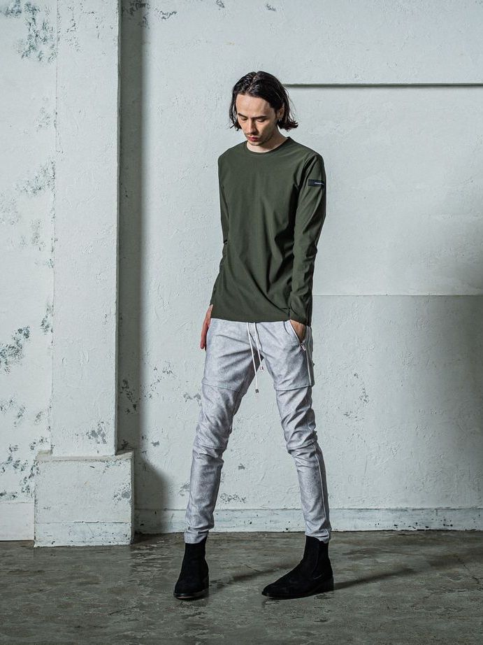 《予約11月17日19時締め》 nylon longsleave Tee / ルーズTシャツ / カーキ