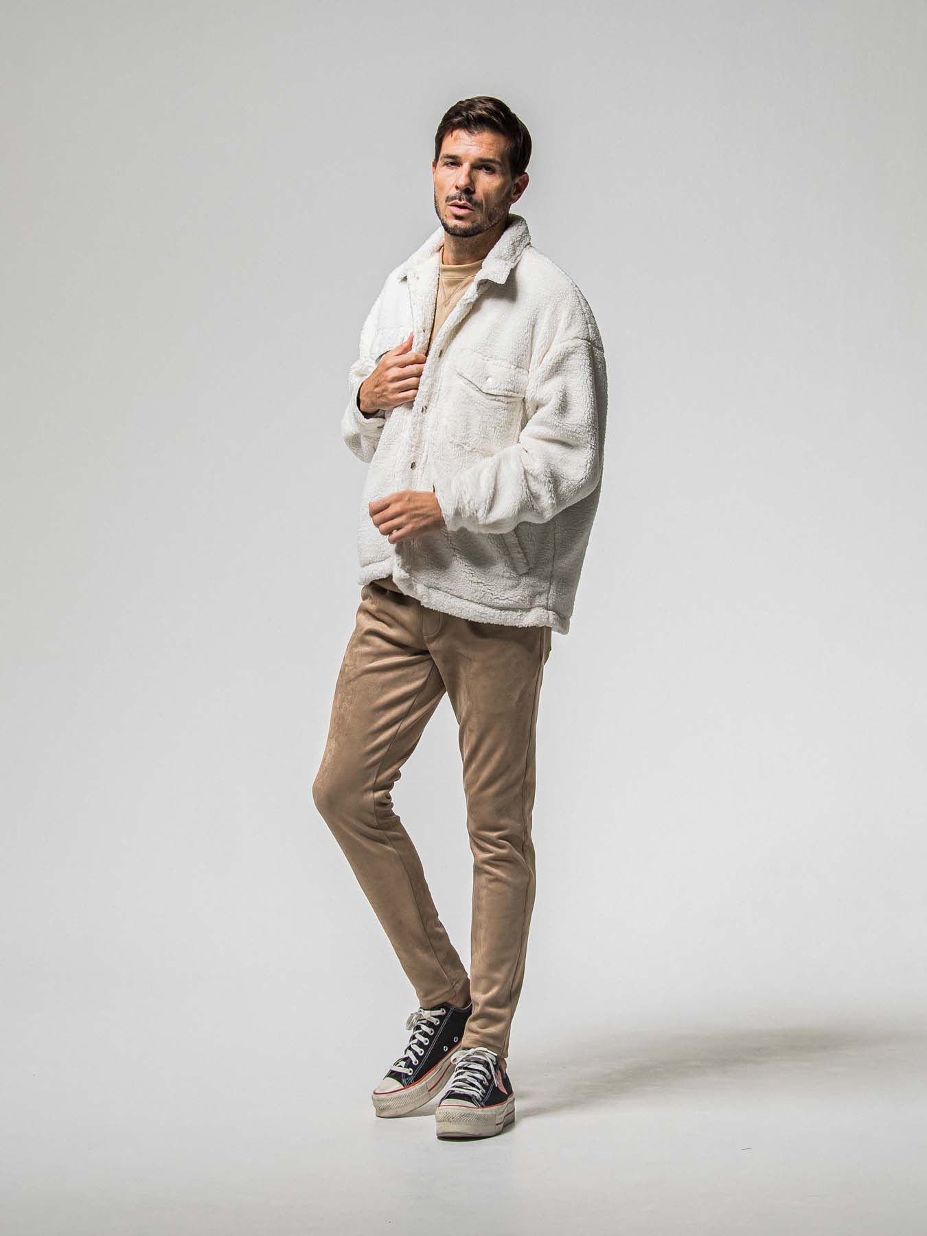【予約品 8月31日(日) 締切】CHRIS EASY SUEDE TUCK PANTS / クリス イージー スウェードタックパンツ / ブラウン