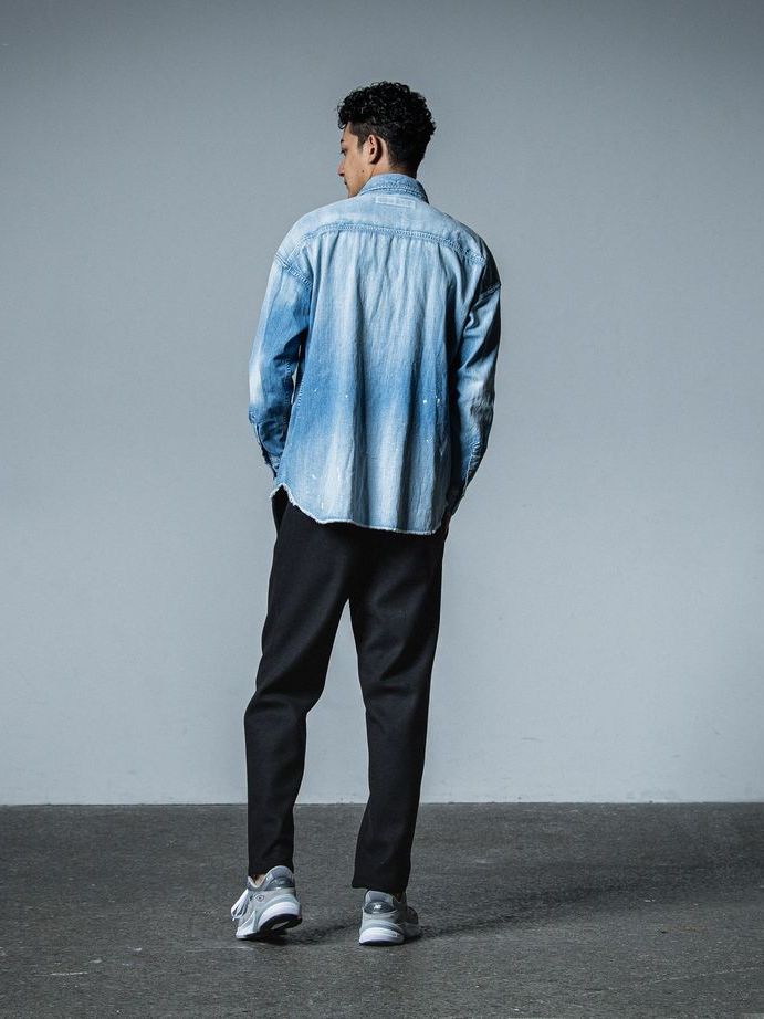 《予約品》 PAT WIDE EASY PANTS  / イージースラックス / ブラック・メルトン
