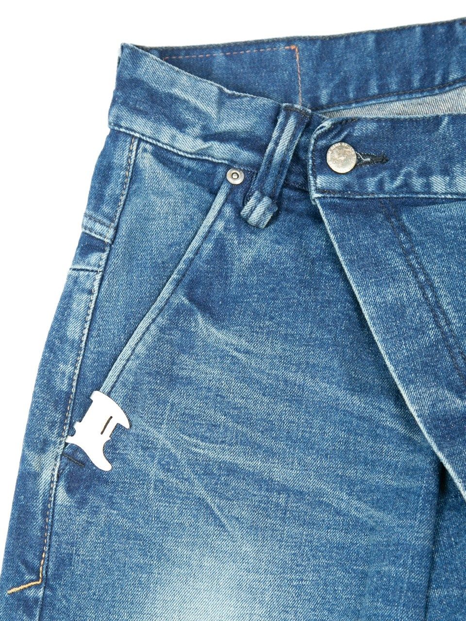 12.5oz Organic Cotton Stretch Over Lap Tight Straight Jeans / 12.5oz オーガニックコットン ストレッチデニム オーバーラップ タイトストレート ジーンズ / Over Down / インディゴ