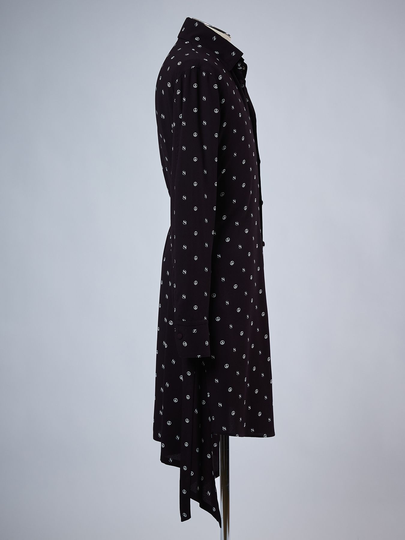 【予約品 4月26日(日) 締切】Peace Dot Flare Shirt / ピースドット フレアシャツ / ブラック