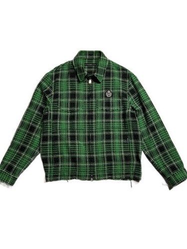 《予約品8月31日 23時55分締め》 CHECK SH JK A / チェックシャツ / グリーン 【roarguns 】 2024年2月入荷予定