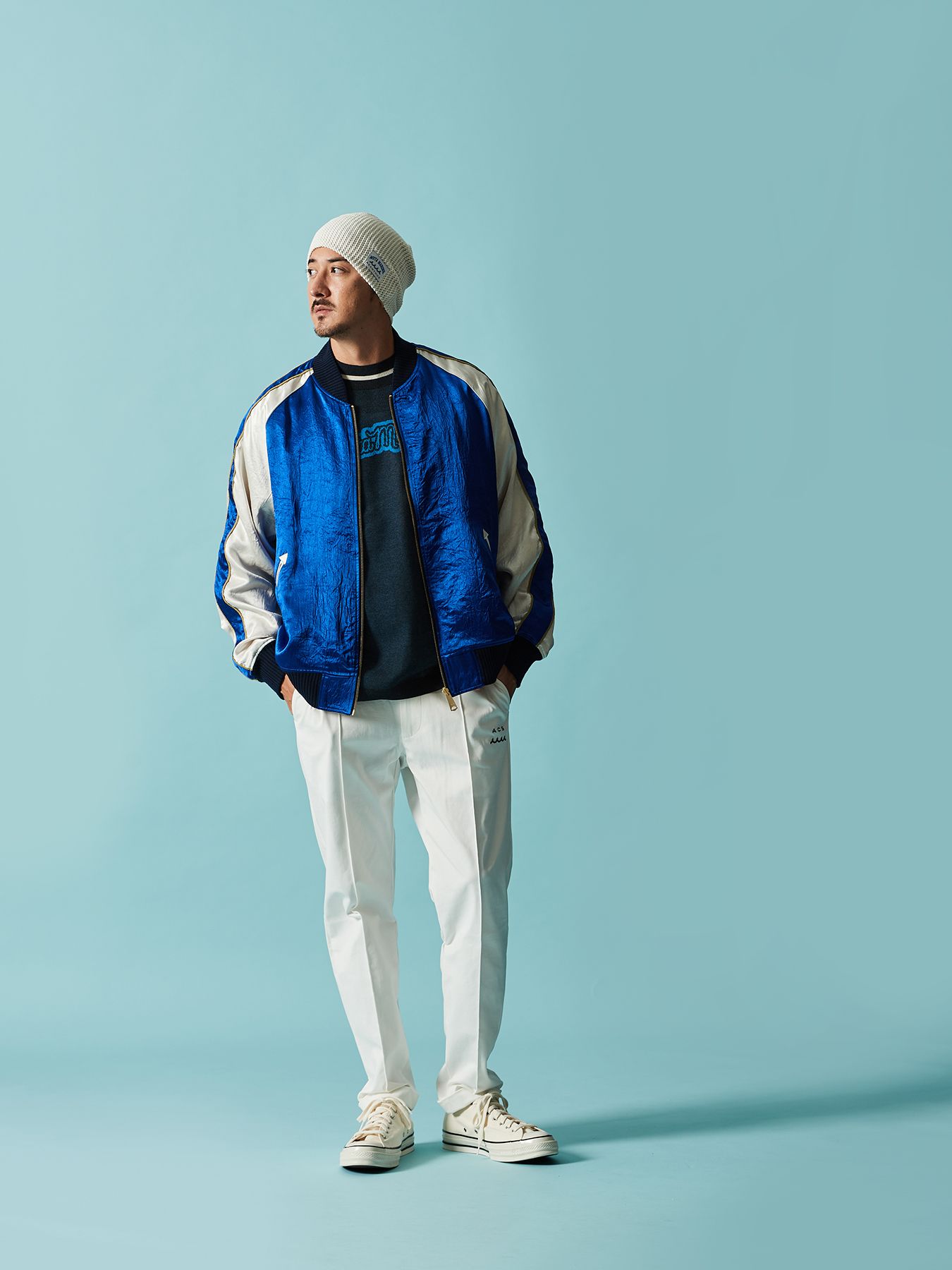 【予約品 10月9日(木) 締切】muta Easy Tight Slacks / イージータイトスラックスパンツ / ホワイト【Acanthus × muta MARINE】