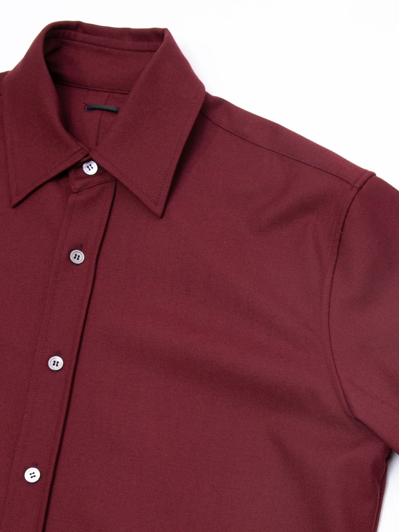 ウォッシャブル ウールレーヨンポリ ツイル ドレスシャツ / BURGUNDY