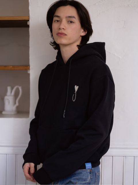 Tiphanie Big Hoodie ブラック×シルバー  メゾンオノレ ・パリ