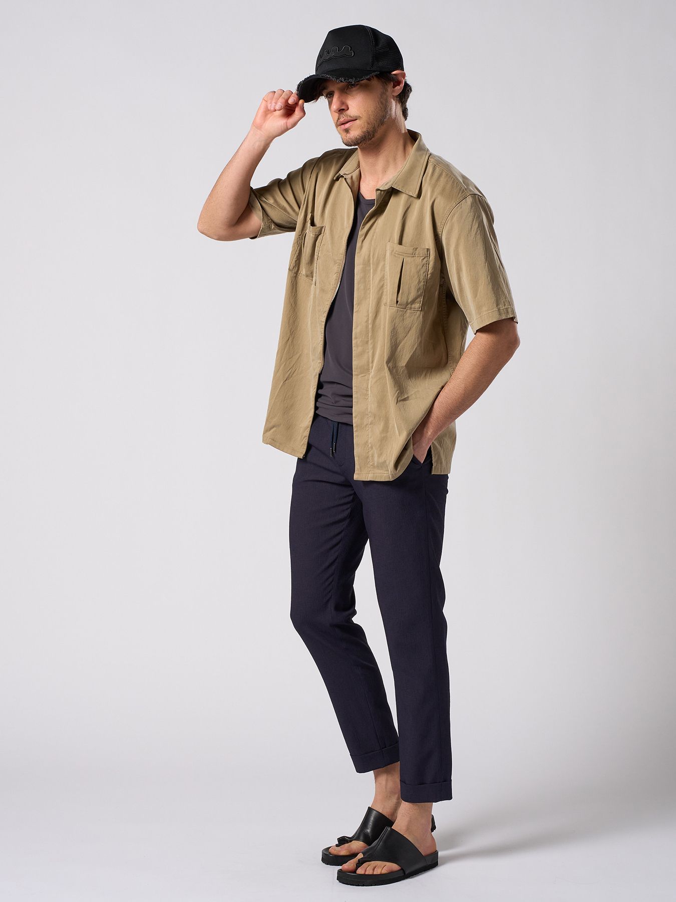 【予約品 1月25日(日) 締切】muta × wjk collection：wave cut-off mesh cap / ウェーブ カットオフ メッシュキャップ / ブラック