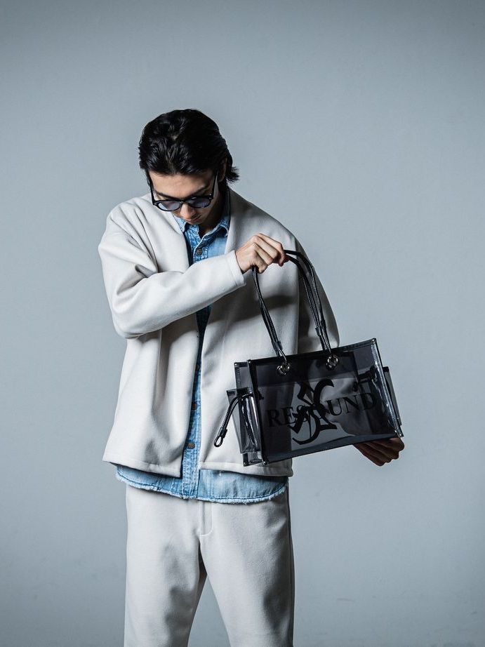 《予約品》 vermilion×RESOUND PVC TOTE BAG / ビニールトートバッグ / ブラック